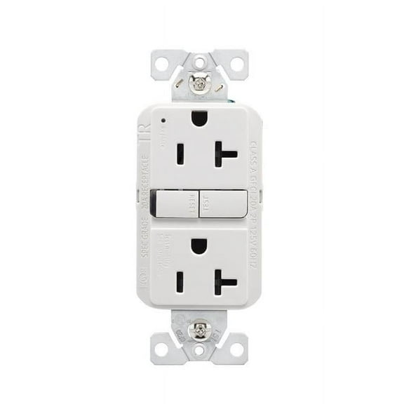 Cooper Wiring Device TRGF20W 125V 20A GFCI Eaton Tamper-Resistant Self-Test Receptacles, White