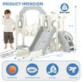 thumbnail image 5 of XJD 8 in 1 Kids Slide and Swing Set, Toddler Slide Climber Playset with Ball & Basketball Hoop, Indoor Outdoor Playground for Boys & Girls, 5 of 10