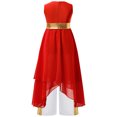 thumbnail image 4 of iefiel Robe Sans Manches Ourlet Irrégulier Métallique avec Pantalon Grand Rouge&Blanc 16, 4 of 5