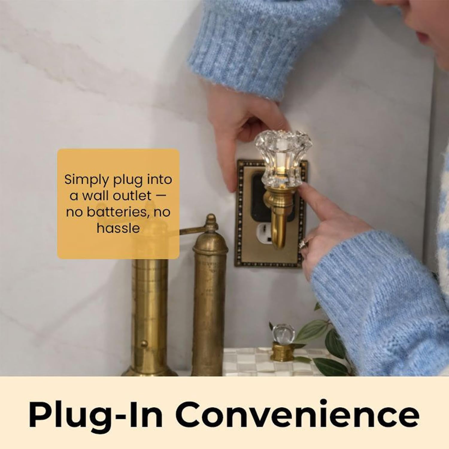 Flower Candle LED Vintage Plug in Night Light, Flower Candle LED Night Light Plug Into Wall, Retro Soft Warm Plug-in Walls Nightlight, for Bedroom, Bathroom, Living Room