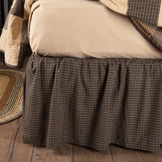 VHC Brands Kettle Grove Bedroom Decor, Queen Bed Skirt, Black, 60x80x16