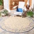 thumbnail image 2 of Safavieh Courtyard Daniel Oriental Indoor/Outdoor Area Rug, Natural/Blue, 5'3" x 5'3" Round, 2 of 10
