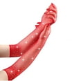 thumbnail image 3 of VBVC Ladies Mesh Gloves,Sparkly Crochet Design,Party Dress-Up Gloves for Women,Red,Size Free Size, 3 of 3