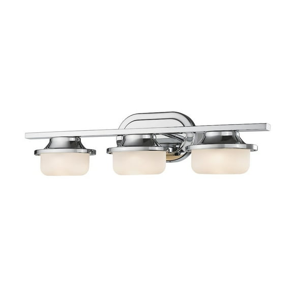 Z-Lite Optum 3 Light Vanity Light in Matte Opal and Chrome