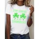 thumbnail image 1 of Women's Soft T-Shirt - "Stop Staring at My Shamrocks" Fun Graphic Tee, Comfort Fit, Short Sleeve, Casual Style, Machine Washable, Purple with Green Clover Design, Everyday Tshirt | Casual Style Tee |, 1 of 5