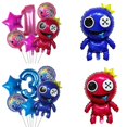 thumbnail image 2 of globos de arcoíris para fiestas de cumpleaños de amigos, decoraciones para fiestas de cumpleaños de 32 pulgadas, bolas de aluminio con números azules, rosas y rojos para suministros para baby shower d, 2 of 5