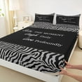 thumbnail image 3 of jejeloiu Animals Stripes Full Size Sheets,Zebra Print Bed Sheets,Gray Black Sheet Sets For Men Women,Breathable Home Decor,4-Piece, 3 of 7