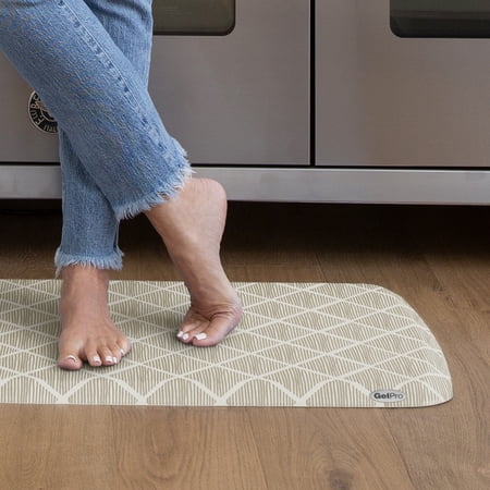 GelPro French/Traditional/Rustic Trellis Brown/White Kitchen Mat  20 in x 48 in