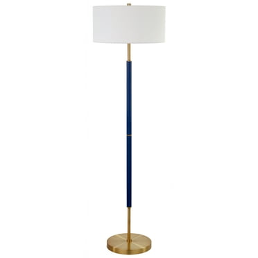 Better Homes & Gardens 61"H Floor Lamp, Black Finish with Real Wood Base, LED Bulb Included - Walmart.com