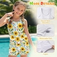 thumbnail image 6 of Xoenoiee Sunflower Flower Print Tankini Swimsuits for Girls Two Piece Bathing Suits with Shorts Plus Size Swimwear Tummy Control Swimsuits Beachwear, 6-7 Years, 6 of 7