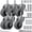 Gray-No Brakes, variant on 3 Inch Creeper Replacement Wheels 6 Pack Swivel Caster Wheel snap on cart Castor for Creeper Service Cart Stool Post Mount, M10x 1" Metric Threaded Stem Casters