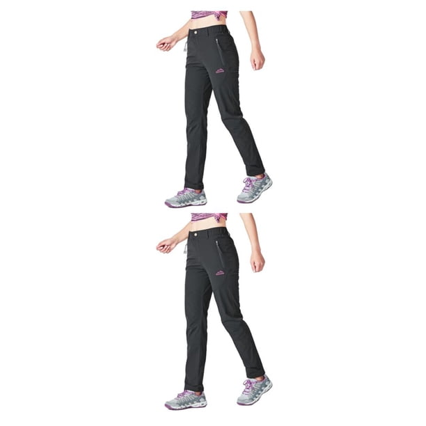 Guardurnaity Pantalones de senderismo para mujer, pantalones finos de secado rápido, pantalones de chándal elásticos a prueba de arañazos, ropa Negro METRO 2piezas
