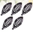thumbnail image 4 of BESTYASH 5Pcs Black Plastic Hairpins Floral Banana Hair Clips Hair Ponytail Holder Durable, 4 of 5