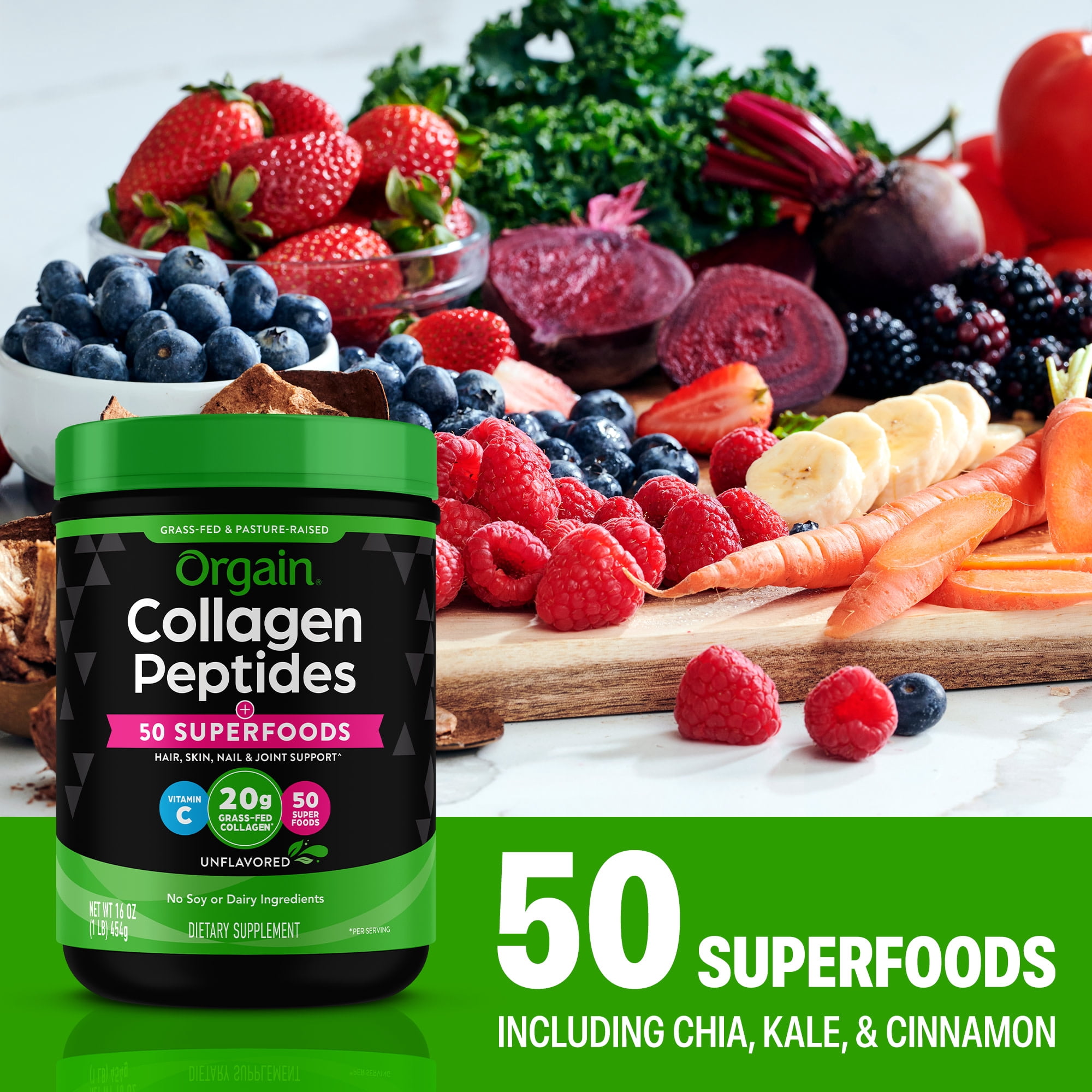 Orgain ® Collagen Peptides + 50 Superfoods Powder - Unflavored