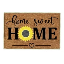 Yeetfub Home Sweet Home Sunflower Coir Indoor Outdoor Doormat, 16"x24"