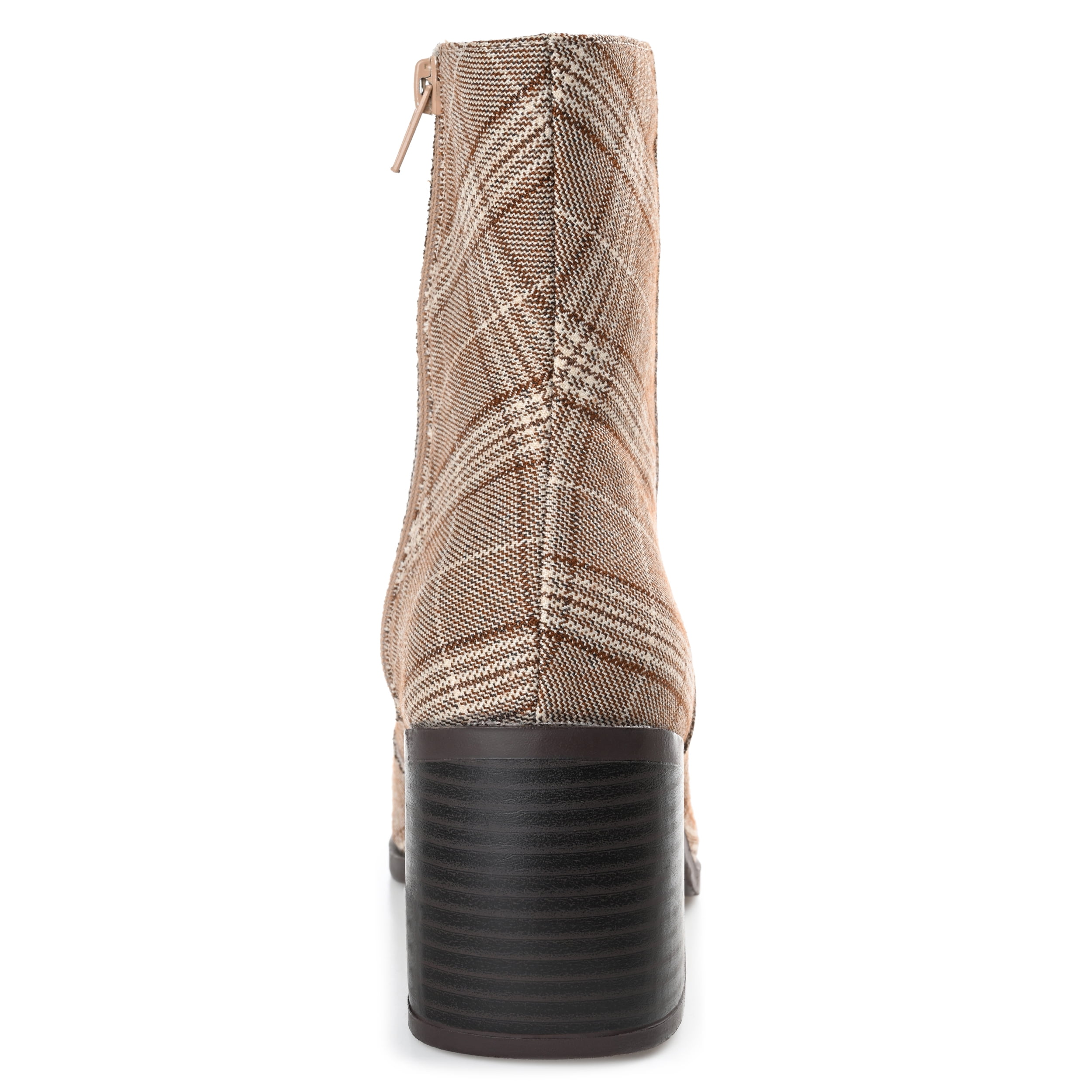 Journee Womens Sloann Inside Zip Stacked Heel Booties
