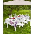 thumbnail image 4 of Fsddascl Spring Flowers Outdoor Tablecloth - 52x70 Inch Rectangle Dining Table Cover, Idyllic Lavender Botanical Blossom Motif Waterproof Outdoor Table Cloth with Umbrella Hole & Zipper for Patio, 4 of 7