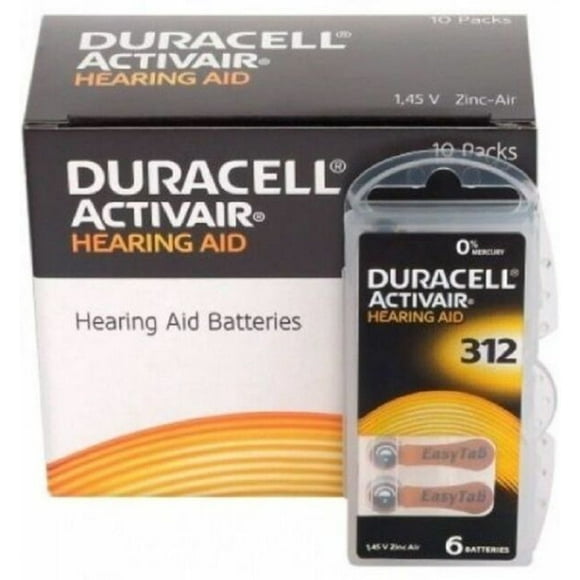 80 Cells - Duracell Hearing Aid Battery Size 312