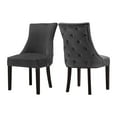thumbnail image 2 of Meridian Furniture Chaise de Salle à Manger Hannah Collection, Velours, Gris (Ensemble de 2), 2 of 5