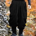 thumbnail image 7 of FRSASU Mens Harem Pants Loose Fit Elastic Waist Drawstring Hippie Casual Loose Drop Crotch Trousers Black, 7 of 7