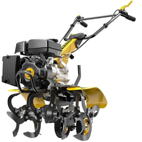 BLUBERY Tiller Cultivator,Front Tine Tiller 99cc Engine, High Power Tillers,Adjustable Handrail Height, 20" Wide and 11" Deep Cultivator - Garden Soil Prep for Planters and Vegetable Beds and More.