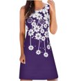 thumbnail image 1 of SMihono Robe d'Été Grande Taille pour Femmes 2023 Mode Décontractée d'Été Sans Manches Coupe Ajustée Imprimée Col Rond Robe, 1 of 5