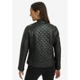 thumbnail image 3 of Jessica London Women's Plus Size Leather Quilted Jacket, 3 of 5