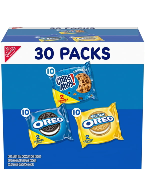 Nabisco Sweet Treats Cookie Variety Pack OREO, OREO Golden & CHIPS AHOY!, 30 Snack Packs