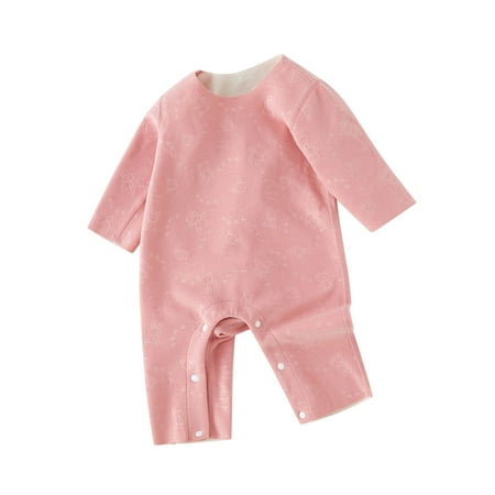 

MPWEGNP Baby Girl Boy Long Sleeve Fleece Warm Romper Cartoon Print Jumpsuit Autumn Winter Sleepwear Pajamas Outfits Clothes Tan Hooded Romper Baby Boy Baby Easter Clothes Boy