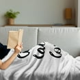 thumbnail image 3 of Live Laugh Love Soft Flannel Fleece Blanket, Inspirational Slogan for Boosting the Motivation of People in Monochrome, Cozy Plush for Indoor and Outdoor Use, 50" x 60", Black White, by Ambesonne, 3 of 5