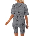 thumbnail image 4 of Ensembles Assortis pour Femmes Été Mode Féminine Blouse à Col Rond Manches Courtes Hauts Shorts Ensemble Décontracté Ensembles pour Femmes en Liquidation, 4 of 6