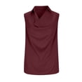 thumbnail image 4 of Yourumao Women's Satin Tank Tops Lapel Collar Cowl Neck Tanks Silk Sleeveless Flowy Tshirts Smooth Solid Dressy Casual Shirt for Summer Party, 4 of 8