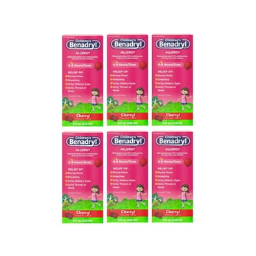 Children's Benadryl Allergy Liquid Cherry 8 oz (Pack of 6)