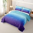 thumbnail image 3 of Homewish Glitter Stars Bed Spread Queen for Girls, Rainbow Galaxy Queen Coverlet Set, Blue Purple, 3-Piece 1 Quilt and 2 Pillowcases, 3 of 7