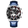 thumbnail image 1 of 2022 relojes de moda para hombre, reloj de pulsera de cuarzo de acero inoxidable de lujo, reloj luminoso con calendario, reloj de cuero informal de negocios para hombre Tan Jianjun unisex, 1 of 2