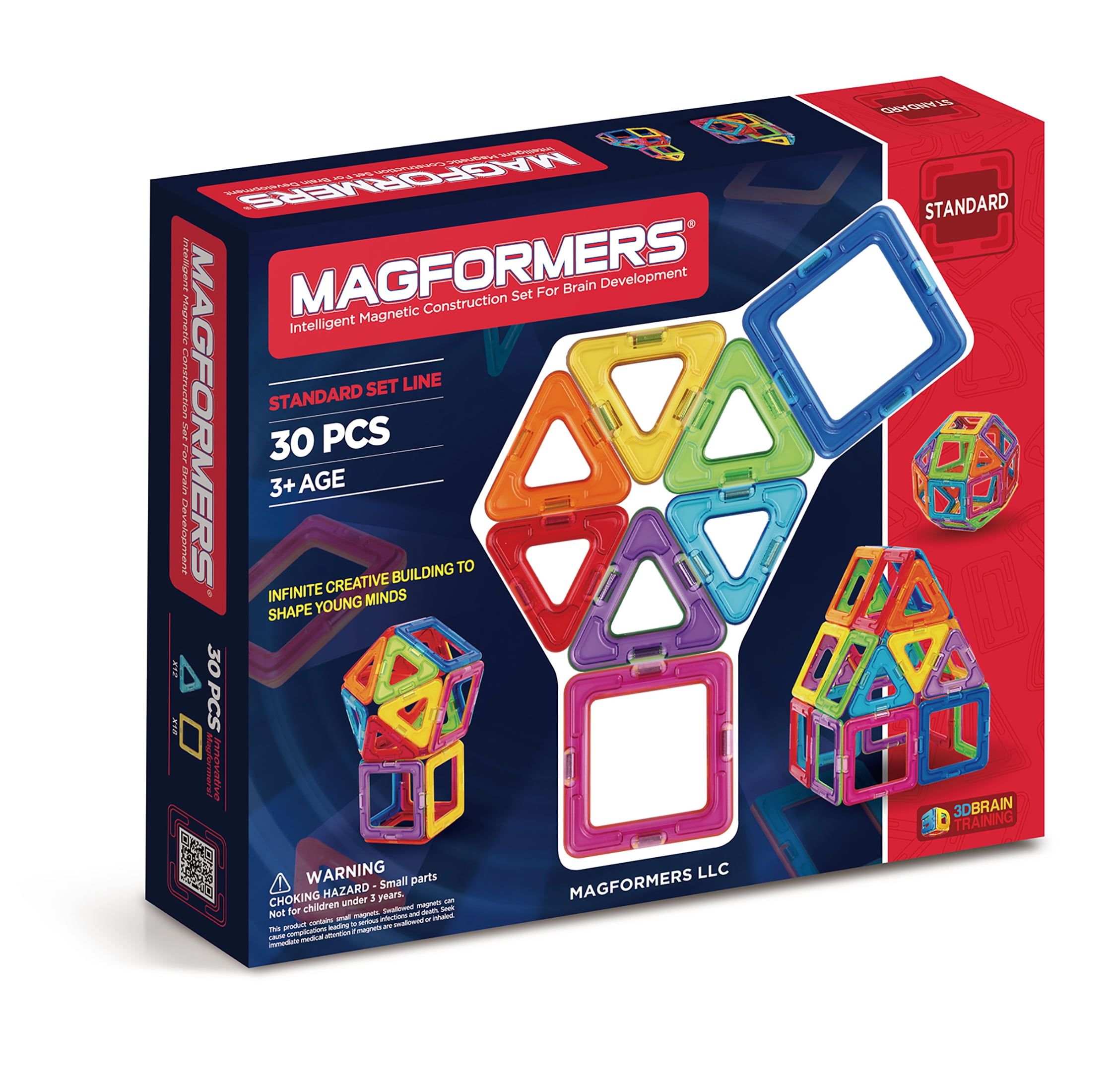 Magformers Basic Rainbow Set Multicolor Magnetic Tiles 30 Pieces -  Walmart.com