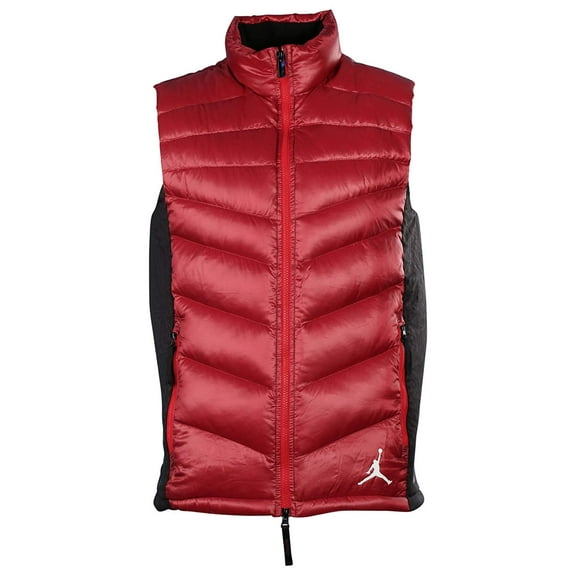 Jordan Mens Hyperply Down Vest,Red/Black,S