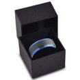 thumbnail image 3 of P. Manoukian Tungsten Wedding Band Ring 8mm for Men Women Black Blue Stepped Edge Brushed Lifetime Guarantee Size 5, 3 of 4