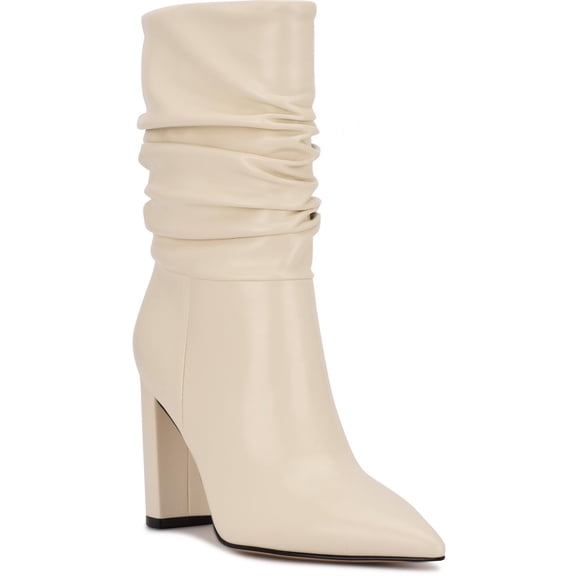 Nine West Womens Faux Leather Embossed Ankle Boots