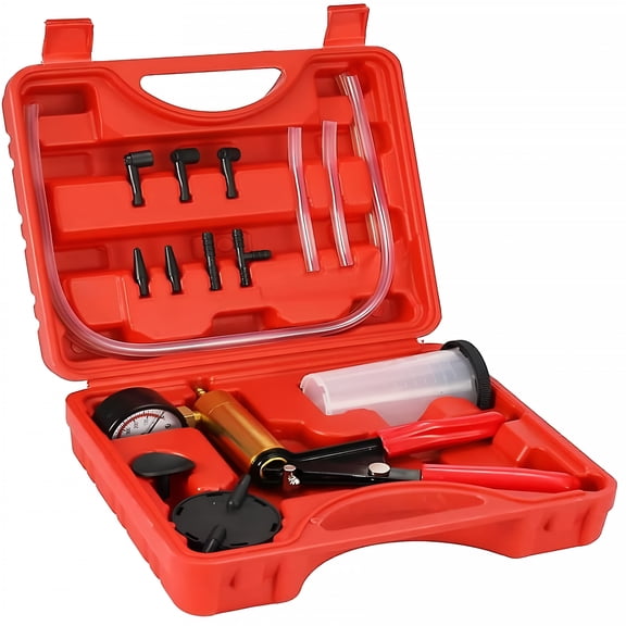 ZEPARO Brake Fluid Bleeder, Kit 17pcs 2 In 1 Hand Pump Vacuum Pump & Brake Bleeder