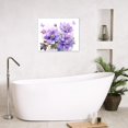 thumbnail image 5 of Purple Floral Wall Art for Bathroom Watercolor Flower with Green Leaf Plant and Butterfly Canvas Wall Art Country Wildflower Framed Wall Art for Living Room Bedroom Office Decor,12L X 16W inches, 5 of 6