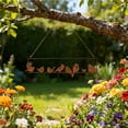 thumbnail image 4 of Rustic Metal Birds, 8 Piece Garden Decor Set, Weathered Iron Bird Sculptures, Outdoor Yard Art, Tree Stump Design, Courtyard Ornament, Rust Effect Finish, Lawn Decoration, 4 of 5
