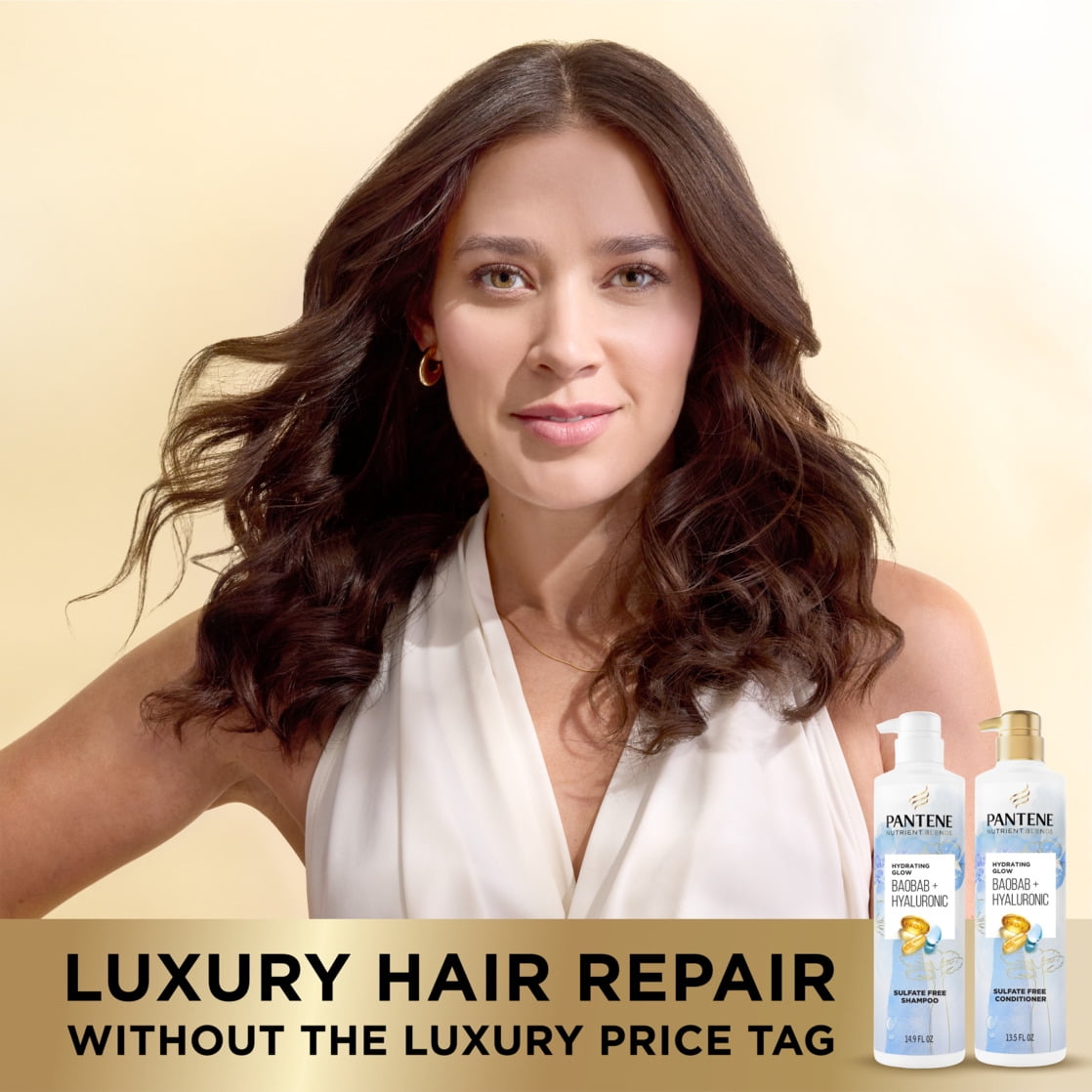 Pantene Nutrient Blends Shampoo Hydrating Glow Baobab + Hyaluronic Sulfate Free 14.9 fl oz