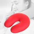 thumbnail image 6 of Micro Bead Pillow Memory Foam Neck Pillow Portable Comfortable for Airplane Easy Washing - red, 6 of 9