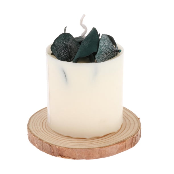 Vela aromática natural de rosas secas, cera de soja, vela de té, vela de pilar Eucalipto