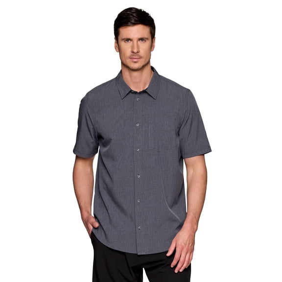 Avalanche Men's Stretch Woven Collared Hiking Shirt with Zipper Pocket