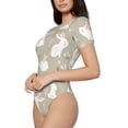 thumbnail image 2 of Naloa Rabbit And Flower Women's Short-Sleeved Onesie, One-Piece Swimsuit for Parties, dates, clubs - Medium, 2 of 9