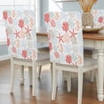 thumbnail image 2 of Chair Covers Set of 4 Red Starfish Chair Slipcover Protector Stretch Chair Covers Shell Coral Marine Life Chair Back Covers for Dining Chairs Kitchen Dinner Home Party Decor, 2 of 9