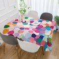 thumbnail image 2 of Yayeee Tablecloths 54" x 54" Rectangle Wrinkle Resistant Party Table Cover, Light Colorful Circles, 2 of 8