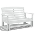 thumbnail image 2 of Outsunny 2-Person Outdoor Glider Bench Patio Double Swing Rocking Chair Loveseat w/ Slatted HDPE Frame for Backyard Garden Porch, Distressed White, 2 of 9